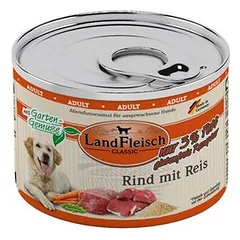 LandFleisch Dog Classic 6x195g, LandFleisch Dog Classic 6x195g reich an Geflügelherzen und Seelachs mit Gartengemüse — 4 nuotrauka
