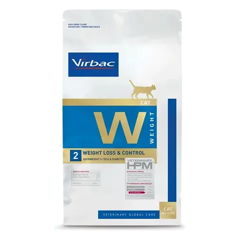 Virbac W2 HPM Veterinarinis sausas maistas katėms skirtas nutukimui mažinti ir diabetui valdyti 7 kg