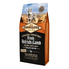 Carni Love Fresh Ostrich & Lamb Small Breed sausas maistas šunims, 1.5 kg parduotuvėje pet24.lt