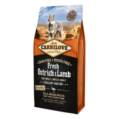 Carni Love Fresh Ostrich & Lamb Small Breed sausas maistas šunims, 1.5 kg